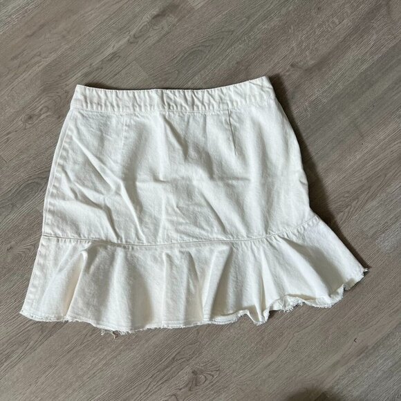 Mango Womens White Buttons Mini Skirt Small/W30 Ruffle Cute Y2K - Picture 6 of 7
